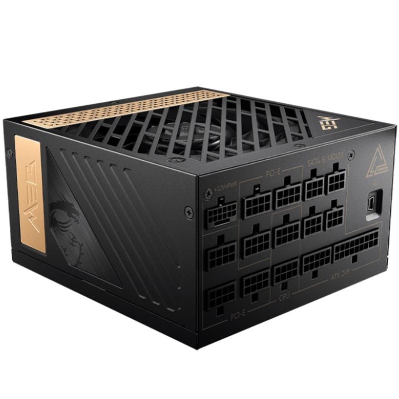 Power Supply|MSI|1300 Watts|Efficiency 80 PLUS PLATINIUM|PFC Active|MEGAI1300PPCIE5