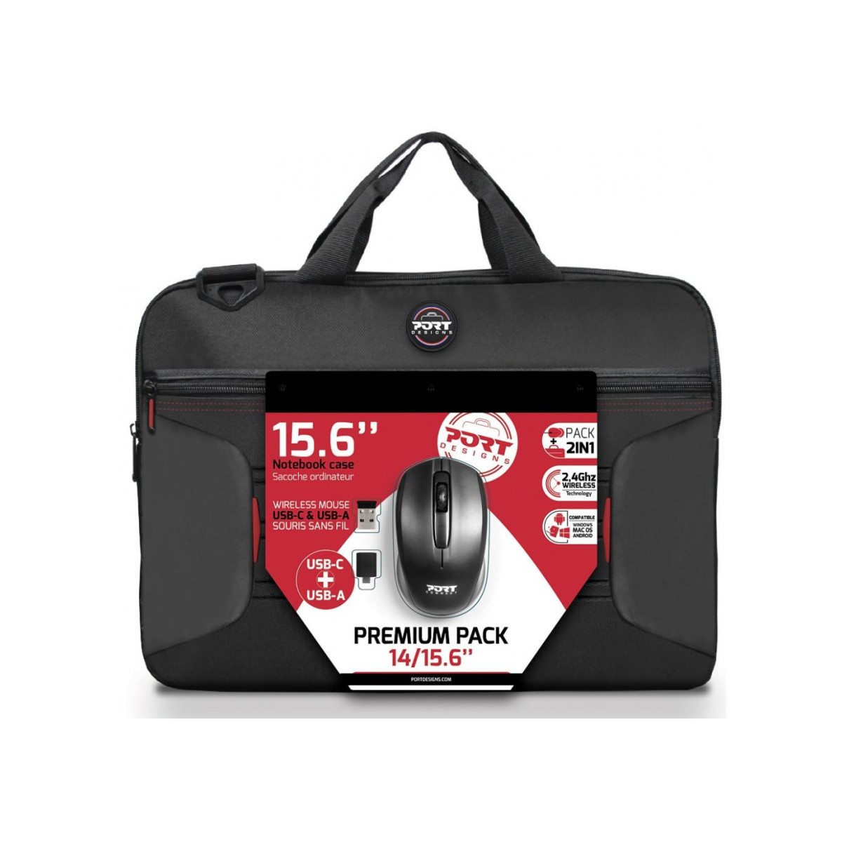 NB CASE PREMIUM PACK + MOUSE/14/15.6" 501873 PORT DESIGNS