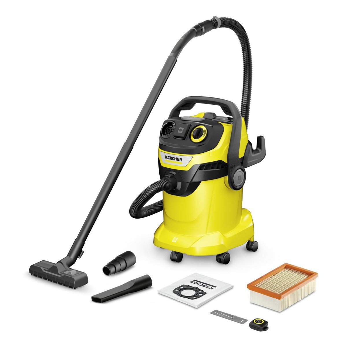 Vacuum Cleaner|KARCHER|Input power 1200 W|Dust capacity 25 L|Drum vacuum|Cleaning type Dry&wet|Dust container Dust bag|Colour Black/Yellow|1.628-317.0