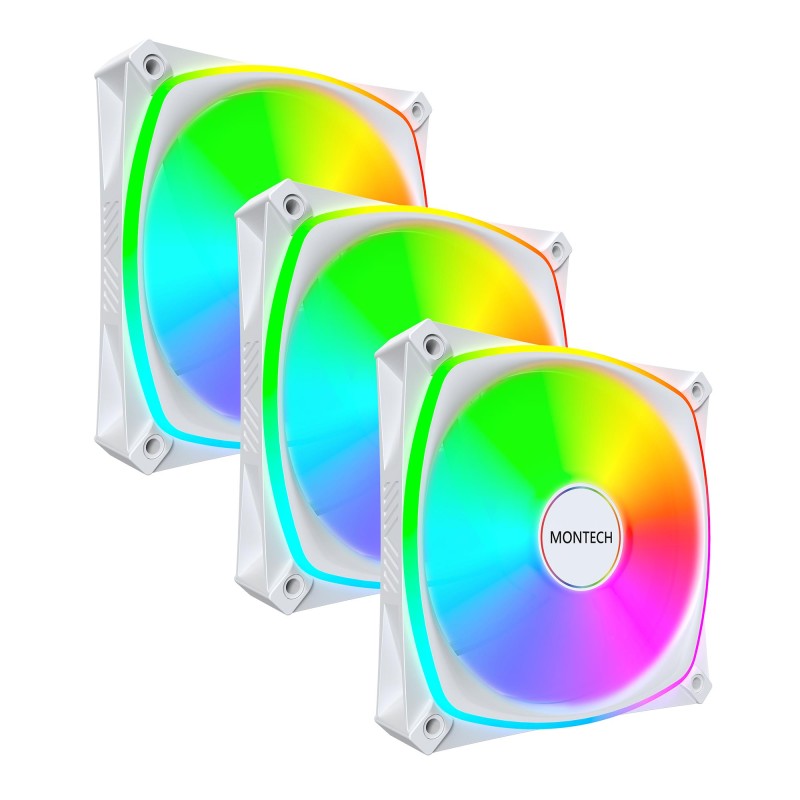 CASE FAN 120MM/RX120 PRO WHITE 3 IN 1 MONTECH