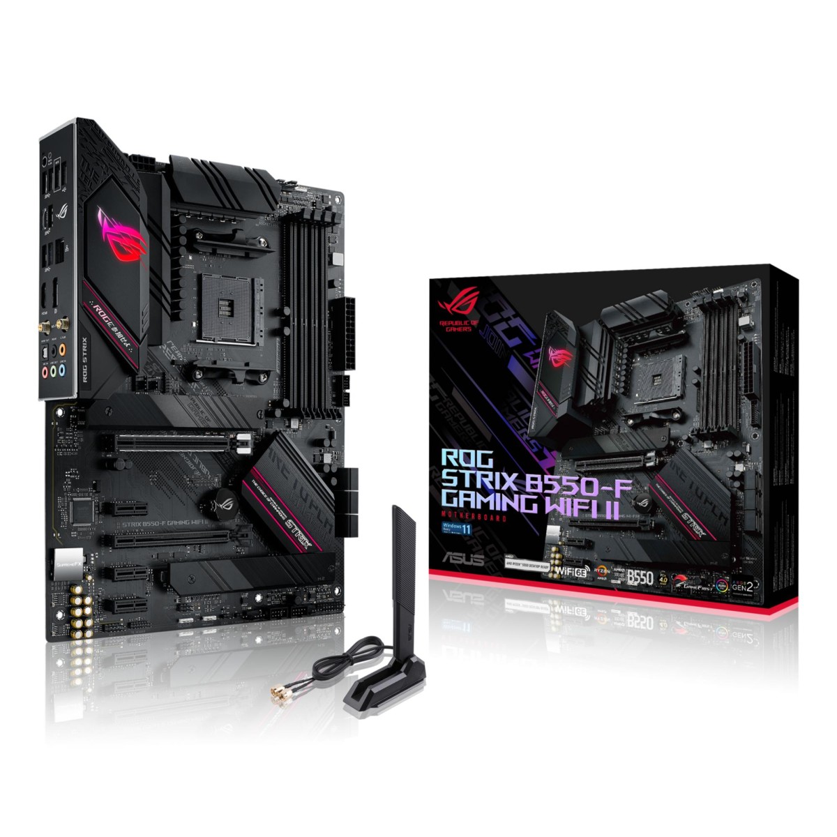 Mainboard|ASUS|AMD B550|SAM4|ATX|Memory DDR4|Memory slots 4|3xPCI-Express 3.0 1x|1xPCI-Express 3.0 4x|1xPCI-Express 4.0 16x|2xM.2|1xHDMI|1xDisplayPort|2xAudio-In|3xAudio-Out|2xUSB 2.0|5xUSB 3.2|1xUSB type C|1xOptical S/PDIF|1xRJ45|2xRF-Out|STRIXB550-FGAMW