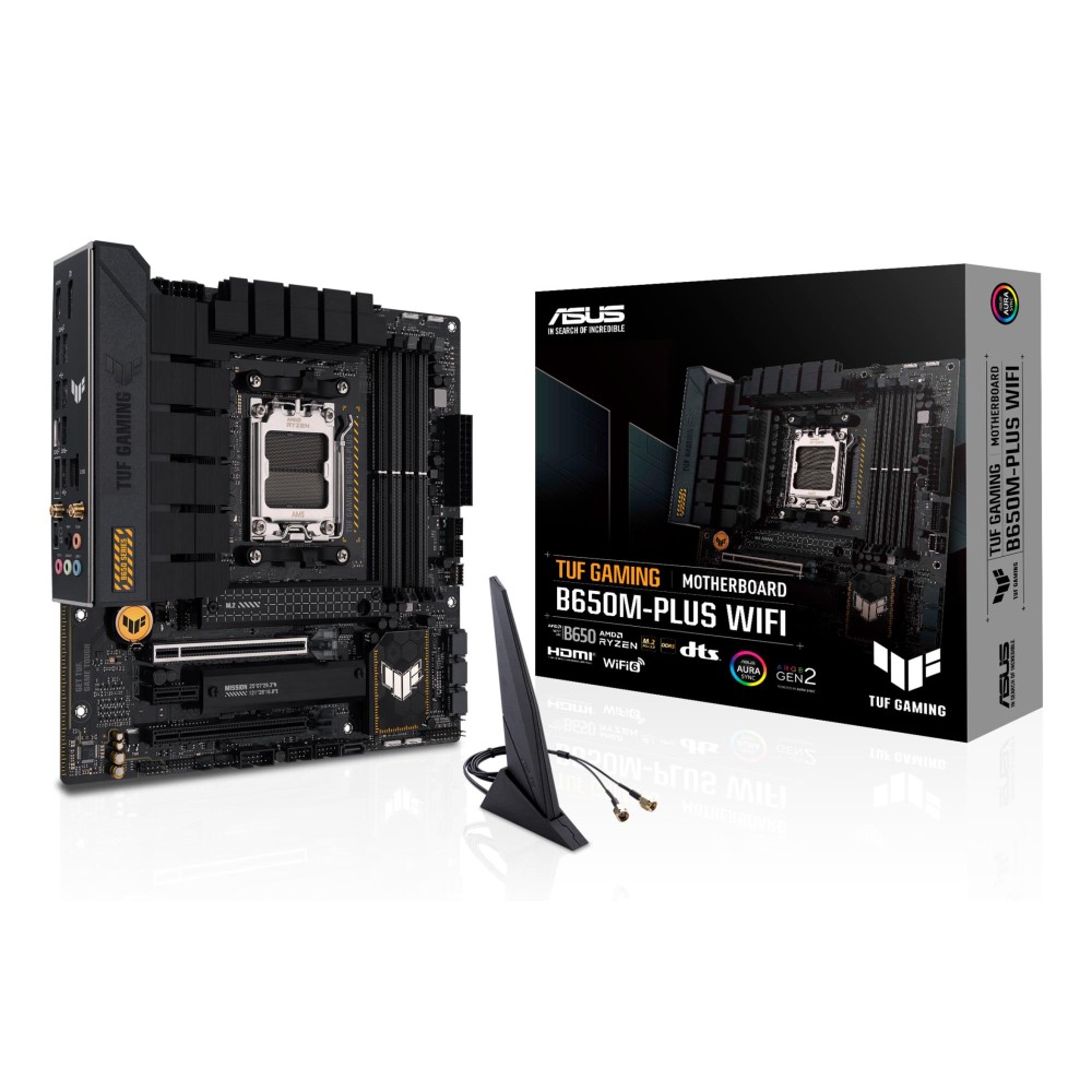 Mainboard|ASUS|AMD B650|SAM5|MicroATX|Memory DDR5|Memory slots 4|1xPCI-Express 4.0 1x|1xPCI-Express 4.0 16x|2xM.2|1xHDMI|1xDisplayPort|4xUSB 2.0|3xUSB 3.2|1xUSB-C|1xRJ45|5xAudio port|TUFGAMB650M-PLUSWIFI
