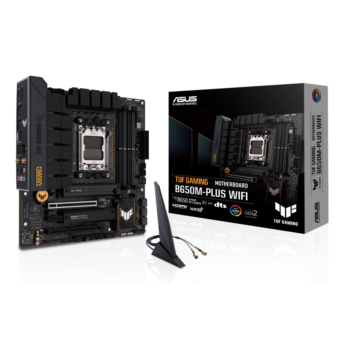 Mainboard|ASUS|AMD B650|SAM5|MicroATX|Memory DDR5|Memory slots 4|1xPCI-Express 4.0 1x|1xPCI-Express 4.0 16x|2xM.2|1xHDMI|1xDisplayPort|4xUSB 2.0|3xUSB 3.2|1xUSB-C|1xRJ45|5xAudio port|TUFGAMB650M-PLUSWIFI