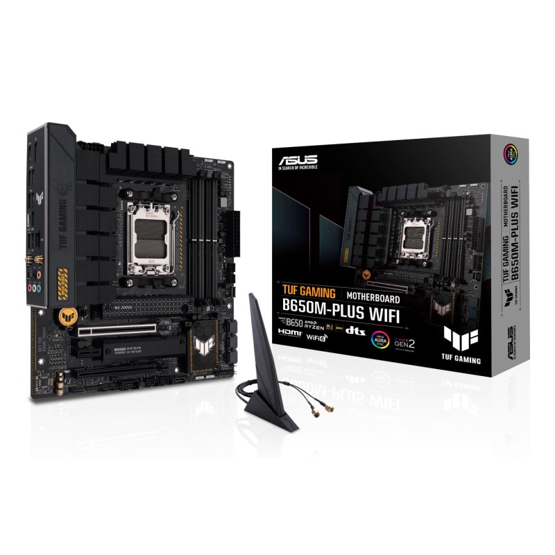 Mainboard|ASUS|AMD B650|SAM5|MicroATX|Memory DDR5|Memory slots 4|1xPCI-Express 4.0 1x|1xPCI-Express 4.0 16x|2xM.2|1xHDMI|1xDisplayPort|4xUSB 2.0|3xUSB 3.2|1xUSB-C|1xRJ45|5xAudio port|TUFGAMB650M-PLUSWIFI