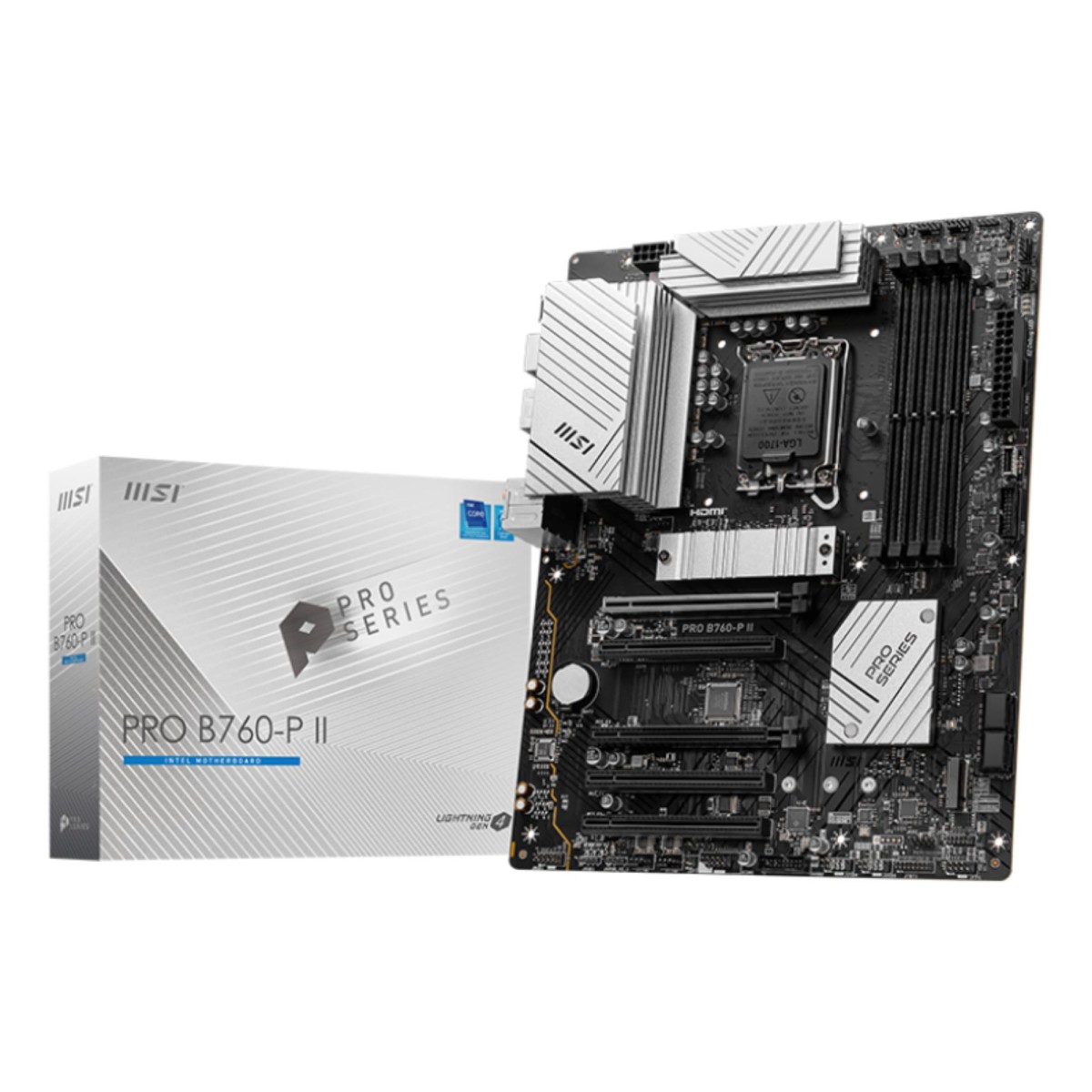 Mainboard|MSI|Intel B760 Express|LGA1700|Memory DDR5|Memory slots 4|5xPCI-Express 5.0 16x|2xM.2|1xHDMI|1xDisplayPort|2xUSB 2.0|2xUSB 3.2|1xUSB-C|1xOptical S/PDIF|1xRJ45|5xAudio port|PROB760-PII