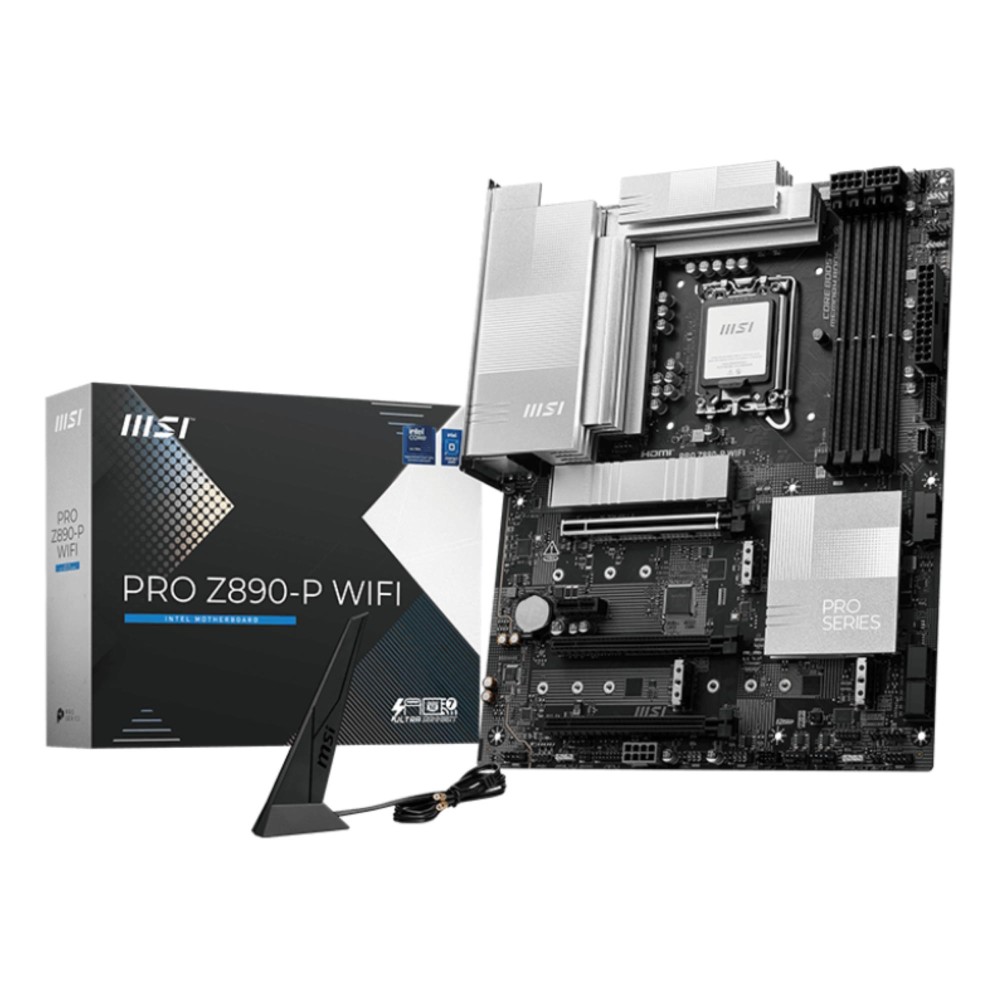 Mainboard|MSI|Intel Z890|LGA1851|ATX|Memory DDR5|Memory slots 4|1xPCI-Express 4.0 1x|2xPCI-Express 4.0 4x	|1xPCI-Express 5.0 16x|4xM.2|1xHDMI|1xDisplayPort|4xUSB 2.0|3xUSB 3.2|1xUSB-C|1xUSB-C w/Thunderbolt|1xPS/2|1xRJ45|3xAudio port|PROZ890-PWIFI