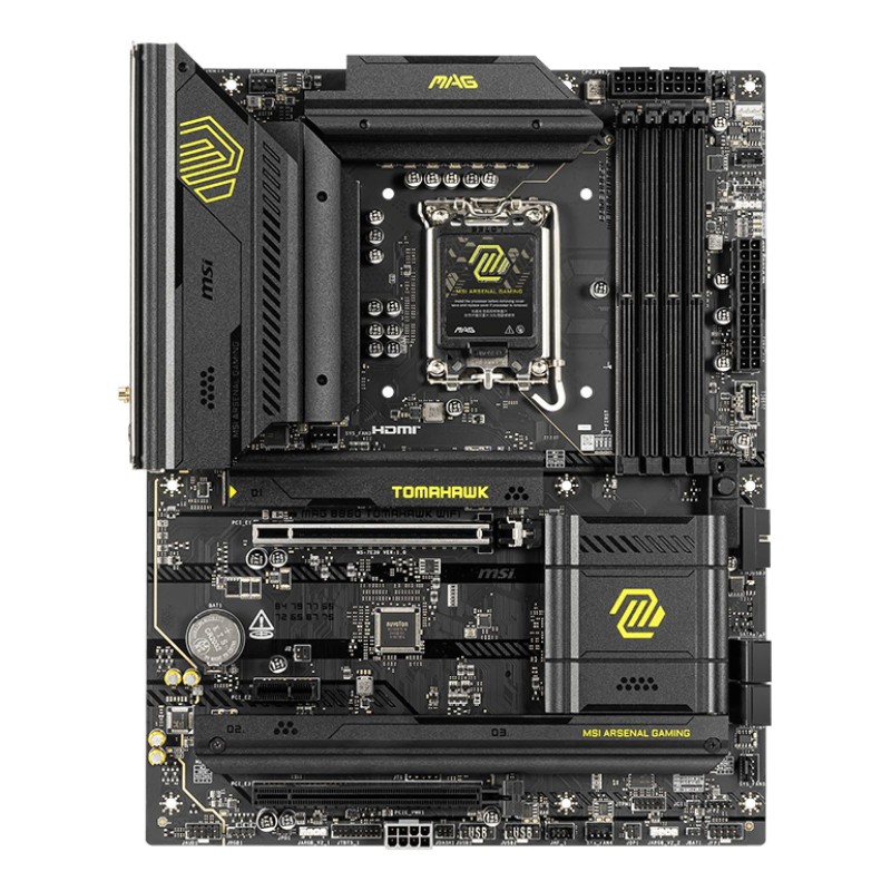 Mainboard|MSI|Intel B860 Express|LGA1851|ATX|Memory DDR5|Memory slots 4|1xPCI-Express 4.0 1x|1xPCI-Express 4.0 4x	|1xPCI-Express 5.0 16x|3xM.2|1xHDMI|1xDisplayPort|8xUSB 2.0|6xUSB 3.2|3xUSB-C|1xOptical S/PDIF|1xRJ45|3xAudio port|1xThunderbolt|MAGB860TOMAH