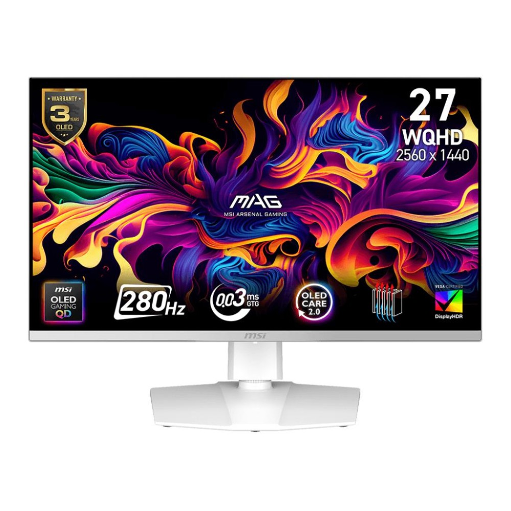 Monitor|MSI|26.5 "|2560 x 1440 pixels|Wide Quad HD|Native aspect ratio 16:9|QD-OLED|Flat|MAG272QPWQD-OLEDX28