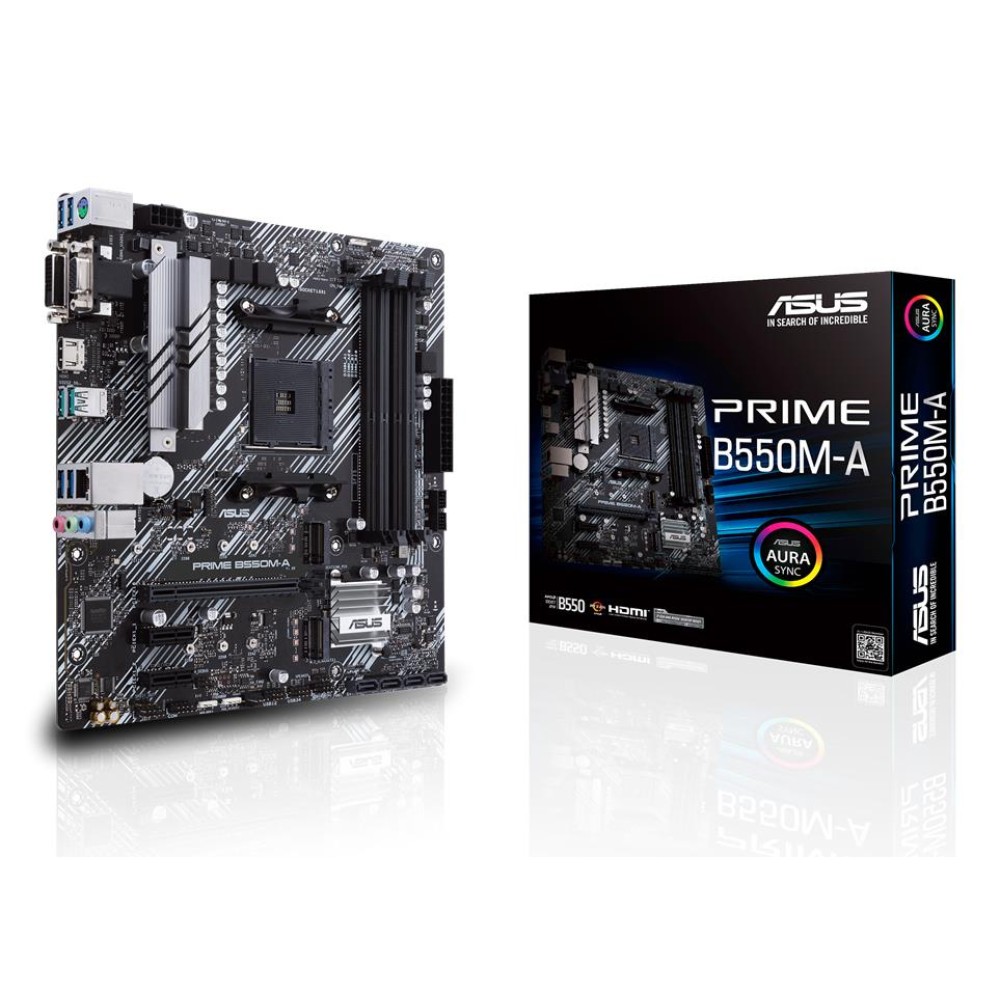 Mainboard|ASUS|AMD B550|SAM4|MicroATX|Memory DDR4|Memory slots 4|2xPCI-Express 3.0 1x|1xPCI-Express 4.0 16x|2xM.2|1x15pin D-sub|1xDVI-D|1xHDMI|6xUSB 3.2|1xPS/2|1xRJ45|3xAudio port|PRIMEB550M-A