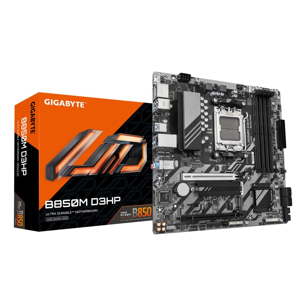 Mainboard|GIGABYTE|AMD B850|Socket AM5|micro ATX|RAM DDR5-SDRAM|4xSlots|2xNumber of M.2 (M) slots|B850MD3HP1.2