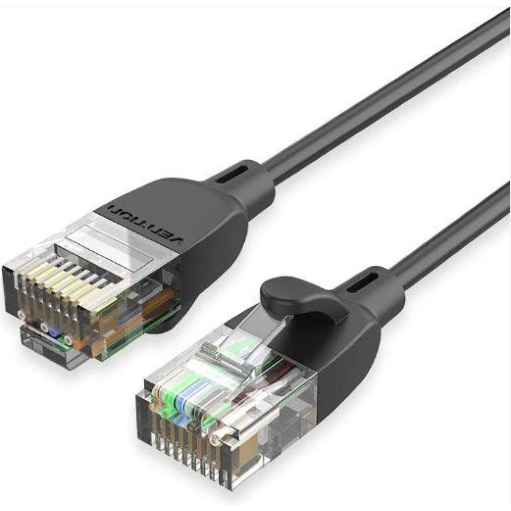 PATCH CABLE CAT.6A UTP/1.5M BLACK SLIM IBIBG VENTION