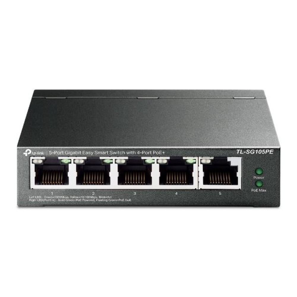 Switch|TP-LINK|Desktop/pedestal|5x10Base-T / 100Base-TX / 1000Base-T|PoE ports 4|TL-SG105PE