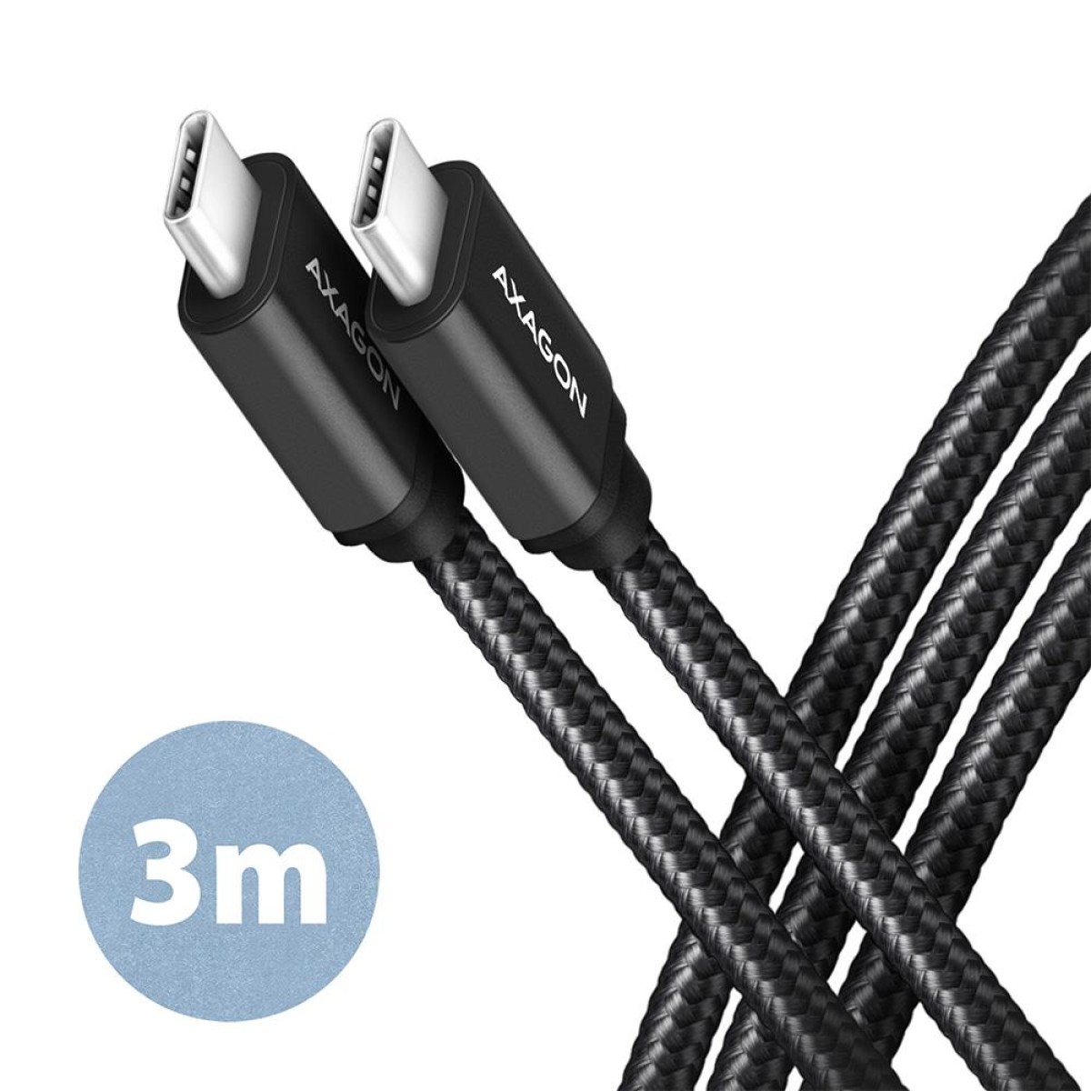 CABLE USB-C TO USB-C 3M 60W/BLACK BUCM3-CM30AB AXAGON