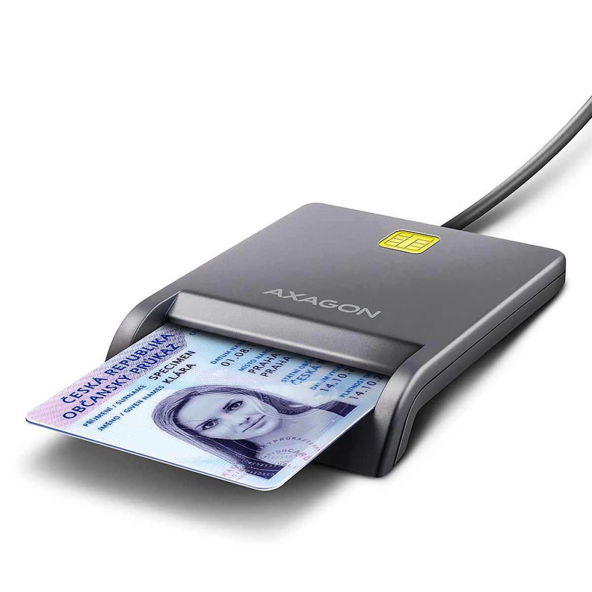 CARD READER FLAT SMARTCARD/ID/USB2.0 1.3M CRE-SM3T AXAGON