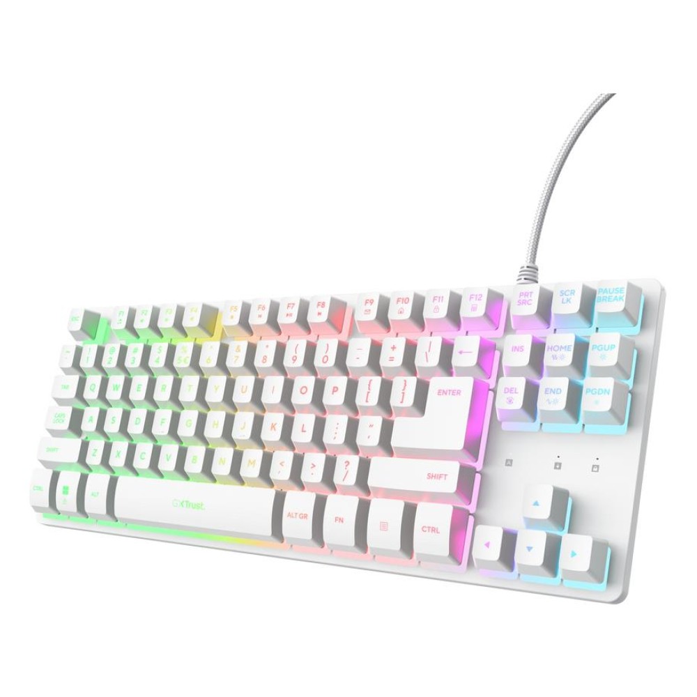KEYBOARD USB GXT 833W THADO/TKL ENG WHITE 25894 TRUST