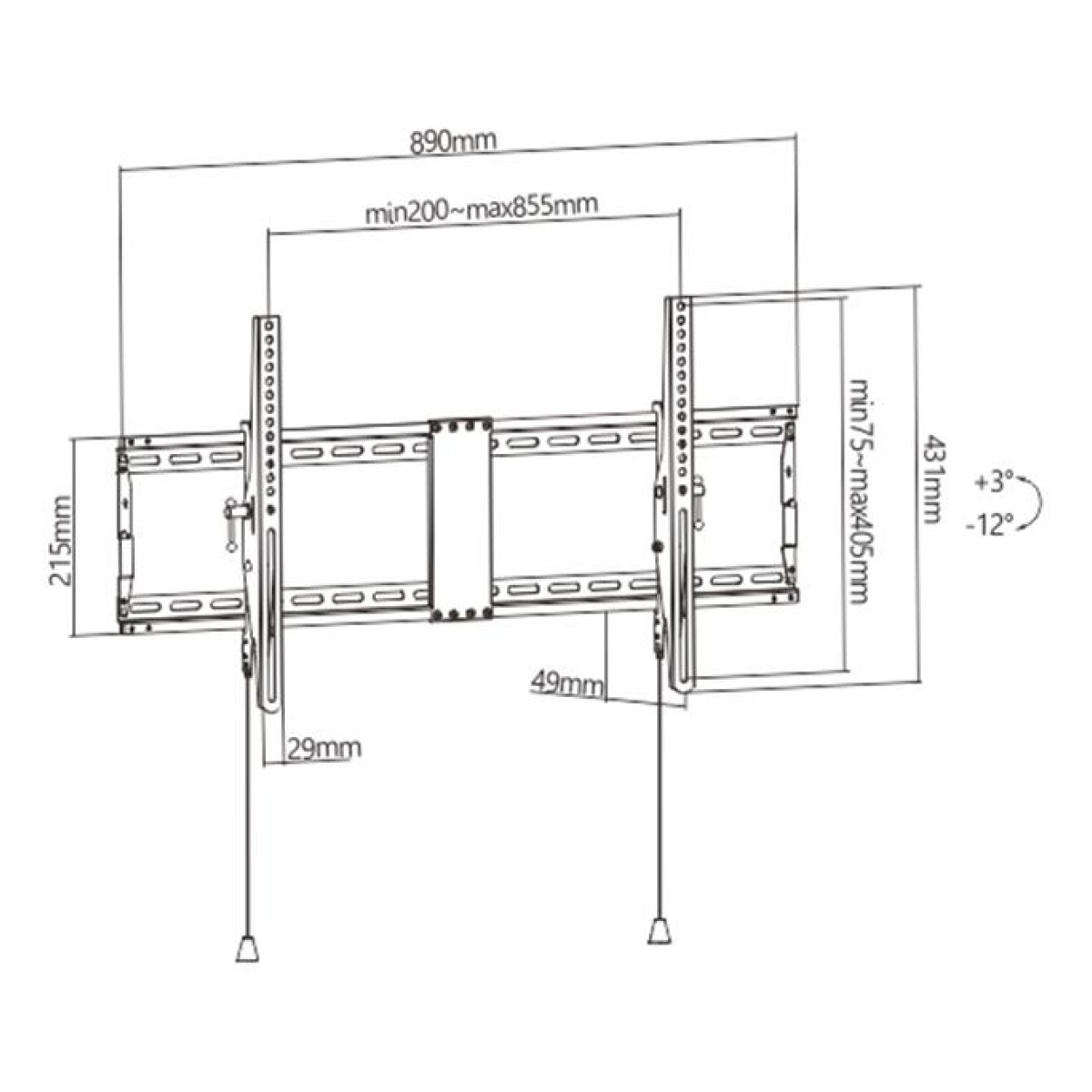 TV SET ACC WALL MOUNT 43-90"/WM-90T-01 GEMBIRD