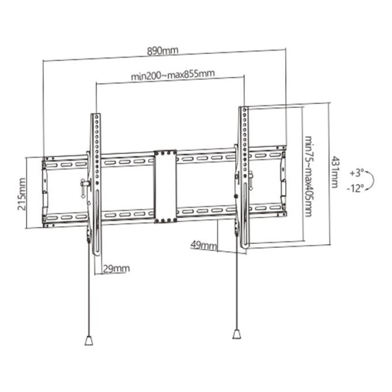 TV SET ACC WALL MOUNT 43-90"/WM-90T-01 GEMBIRD