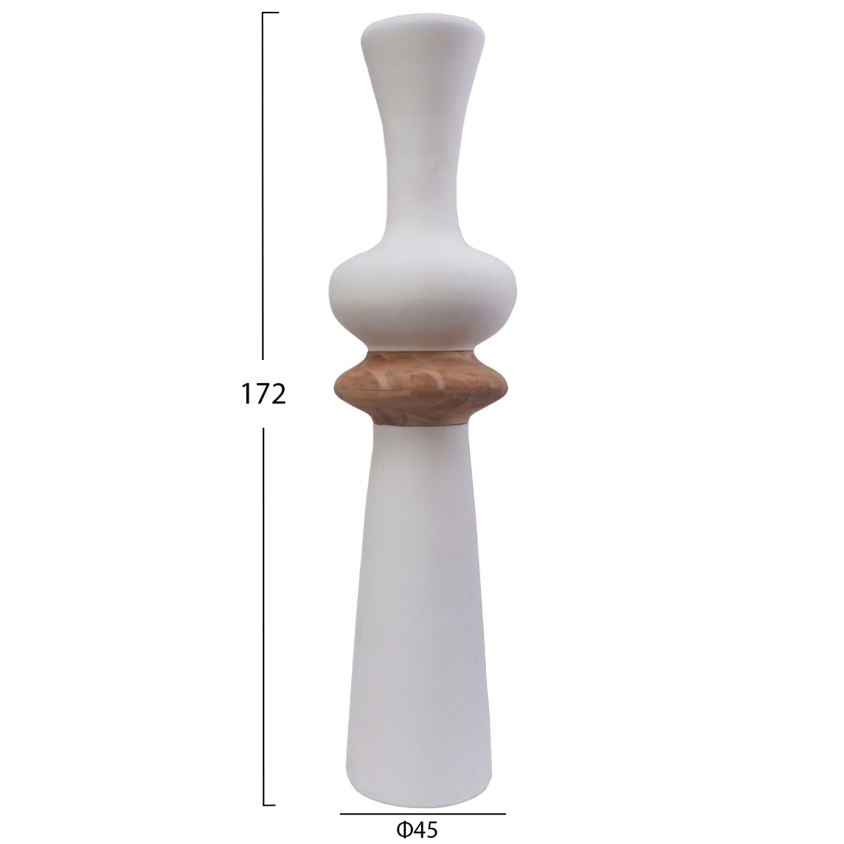 ΔΙΑΚΟΣΜΗΤΙΚΟ ΒΑΖΟ ΔΑΠΕΔΟΥ NEBULA HM4660.02L FIBER CEMENT ΛΕΥΚΟ--ΞΥΛΟ ΤΕΑΚ Φ45x172Υεκ