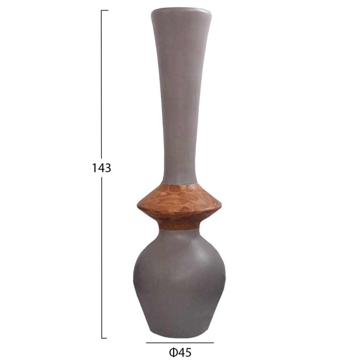ΔΙΑΚΟΣΜΗΤΙΚΟ ΒΑΖΟ ΔΑΠΕΔΟΥ NEBULA HM4660.05M FIBER CEMENT TAUPE--ΞΥΛΟ ΤΕΑΚ Φ45x148Υεκ