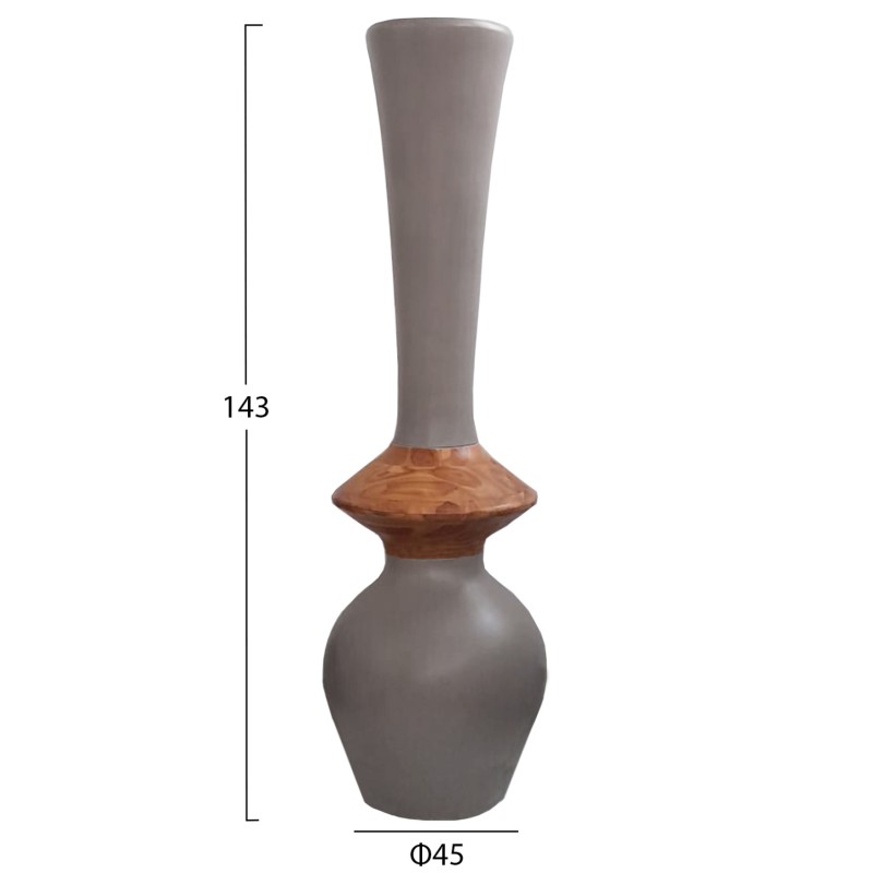 ΔΙΑΚΟΣΜΗΤΙΚΟ ΒΑΖΟ ΔΑΠΕΔΟΥ NEBULA HM4660.05M FIBER CEMENT TAUPE--ΞΥΛΟ ΤΕΑΚ Φ45x148Υεκ