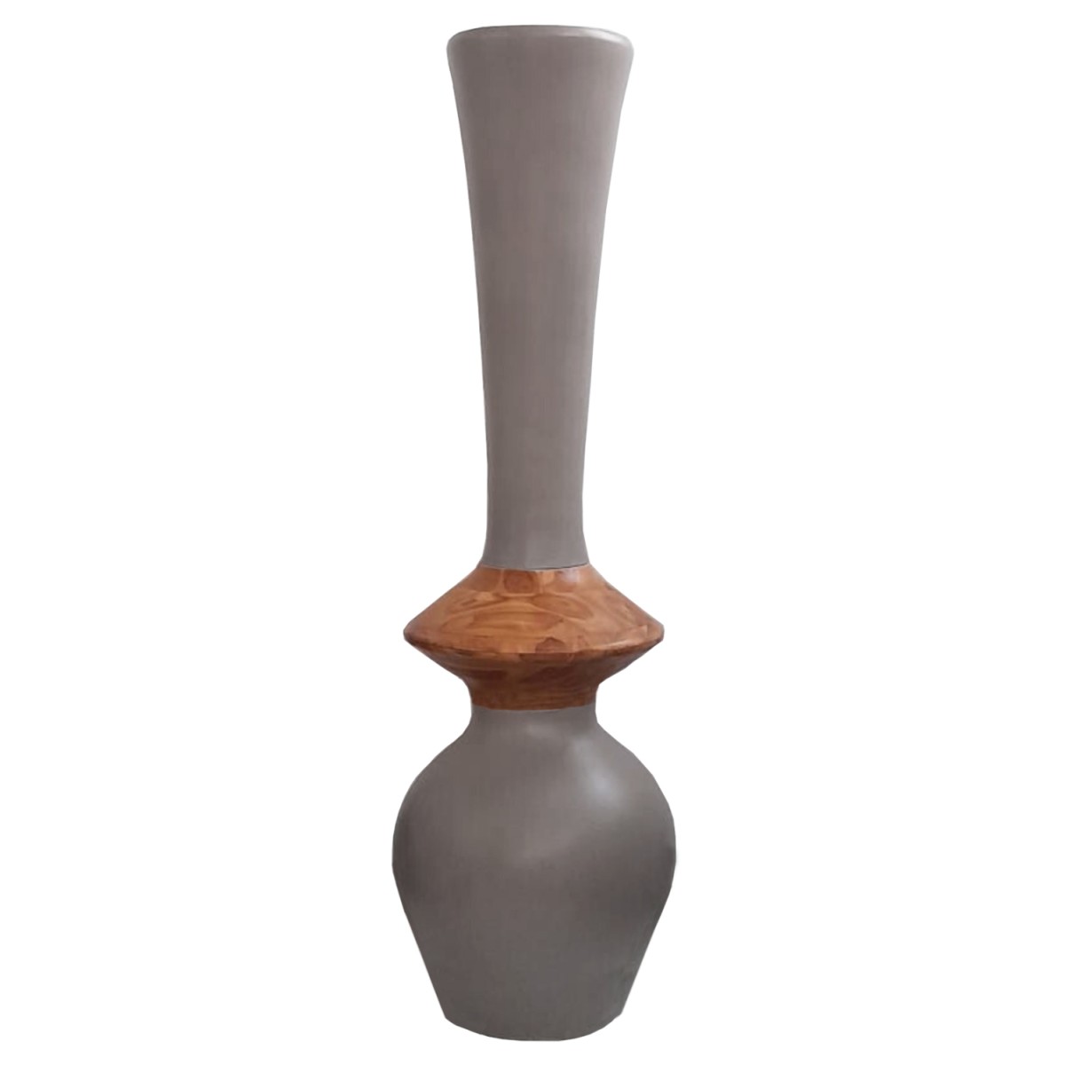 ΔΙΑΚΟΣΜΗΤΙΚΟ ΒΑΖΟ ΔΑΠΕΔΟΥ NEBULA HM4660.05M FIBER CEMENT TAUPE--ΞΥΛΟ ΤΕΑΚ Φ45x148Υεκ