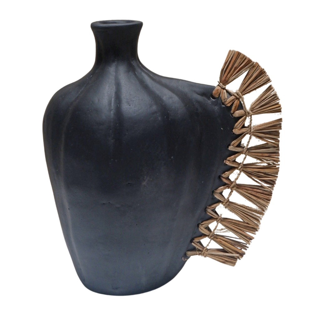 ΕΠΙΤΡΑΠΕΖΙΟ ΔΙΑΚΟΣΜΗΤΙΚΟ JEBB HM4689.01 ΜΑΥΡΗ ΤΕΡΑΚΟΤΑ & GRASS--32x15x33Υεκ.