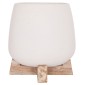 ΓΛΑΣΤΡΑ ΕΣ.ΧΩΡΟΥ FRELLO HM4674.02S ΛΕΥΚΟ FIBER CEMENT--TEAK ΒΑΣΗ 14,5x14,5x16Υεκ.