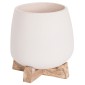 ΓΛΑΣΤΡΑ ΕΣ.ΧΩΡΟΥ FRELLO HM4674.02S ΛΕΥΚΟ FIBER CEMENT--TEAK ΒΑΣΗ 14,5x14,5x16Υεκ.