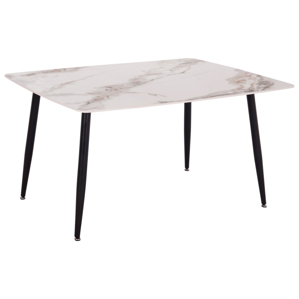 ΤΡΑΠΕΖΙ RAVEN HM18149.04 ΚΕΡΑΜΙΚΟ TOP ΜΕ ΟΨΗ ΛΕΥΚΟ/ΚΑΦΕ ΜΑΡΜΑΡΟ 140x80x74Υεκ.