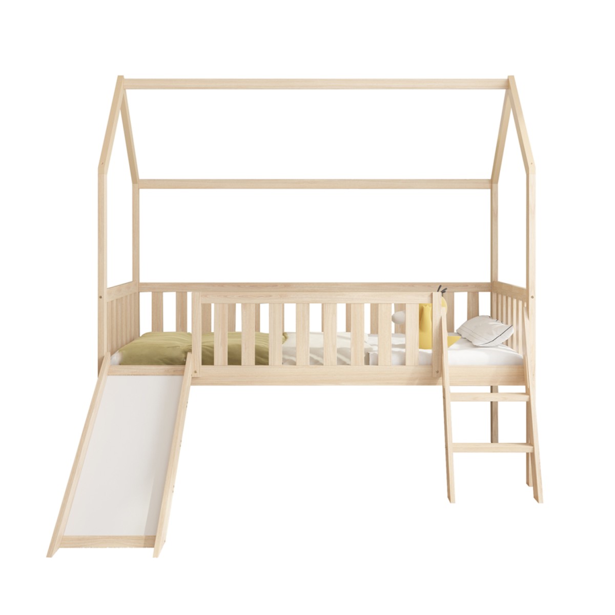ΠΑΙΔΙΚΟ ΚΡΕΒΑΤΙ τ.MONTESSORI ΜΕ ΤΣΟΥΛΗΘΡΑ PHYLLIS HM701.01 ΞΥΛΟ ΠΕΥΚΟΥ ΦΥΣΙΚΟ ΓΙΑ 90x190εκ