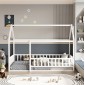 ΚΡΕΒΑΤΙ ΠΑΙΔΙΚΟ ΜΕ ΚΑΓΚΕΛΟ HOUSER HM706.03 τ.MONTESSORI ΞΥΛΟ ΠΕΥΚΟ ΛΕΥΚΟ-190x90εκ