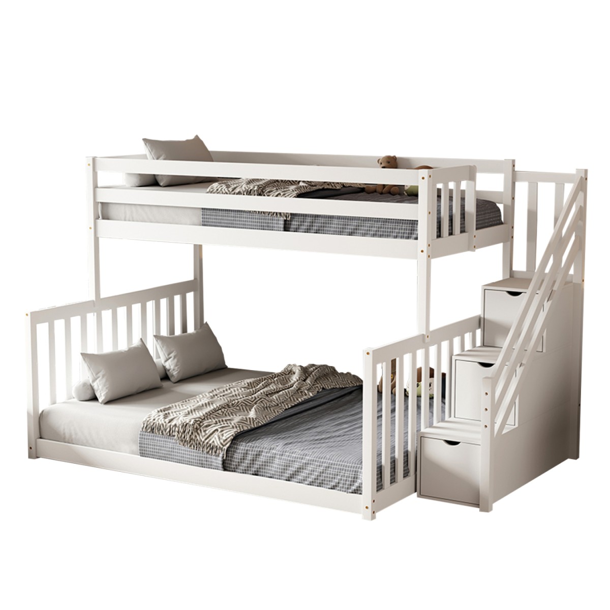 ΠΑΙΔΙΚH ΚΟΥΚΕΤΑ τ.MONTESSORI BEAMER HM711.03 ΞΥΛΟ ΠΕΥΚΟΥ ΣΕ ΛΕΥΚΟ-ΣΤΡΩΜΑΤΑ 90-140x190εκ