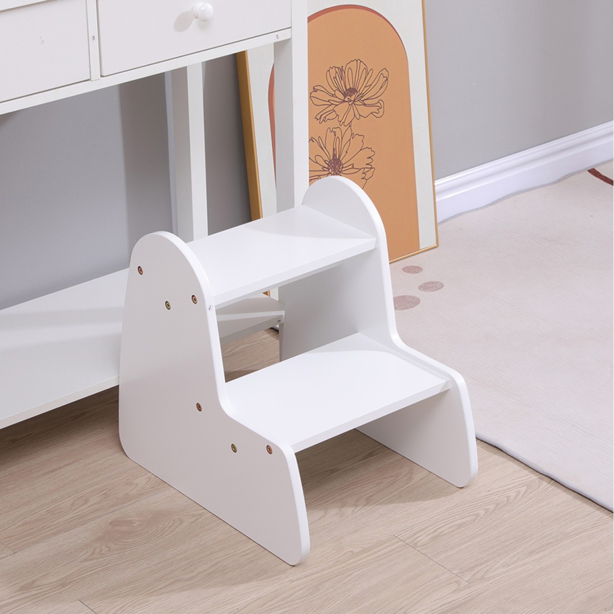 ΠΑΙΔΙΚΗ ΣΚΑΛΑ/ΣΚΑΜΠΟ RICKI HM18340.03 MDF & ΚΟΝΤΡΑΠΛΑΚΕ ΛΕΥΚΟ 33x43.5x40.5Υεκ