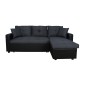 ΚΑΝΑΠΕΣ ΓΩΝΙΑ ΚΡΕΒΑΤΙ WAYNE 220x146x86Υεκ.HM3028.01 ΓΚΡΙ ΜΕ ΜΑΥΡΟ PU