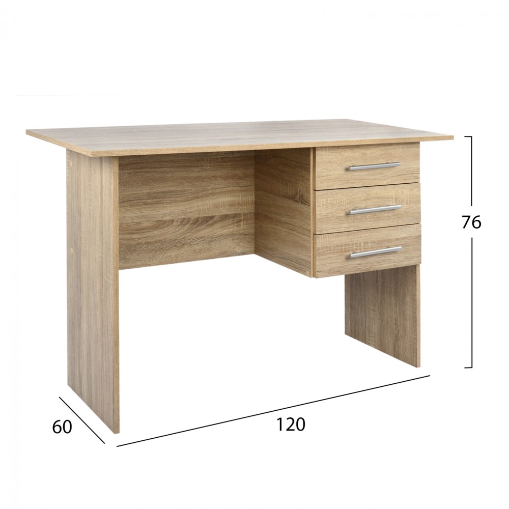 ΓΡΑΦΕΙΟ ΜΕΛΑΜΙΝΗΣ ENSLEY HM2029.02 ΜΕ 3 ΣΥΡΤΑΡΙΑ SONAMA 120X60X76 εκ.