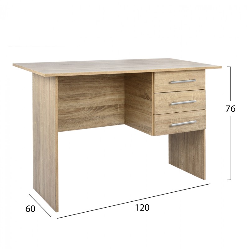 ΓΡΑΦΕΙΟ ΜΕΛΑΜΙΝΗΣ ENSLEY HM2029.02 ΜΕ 3 ΣΥΡΤΑΡΙΑ SONAMA 120X60X76 εκ.
