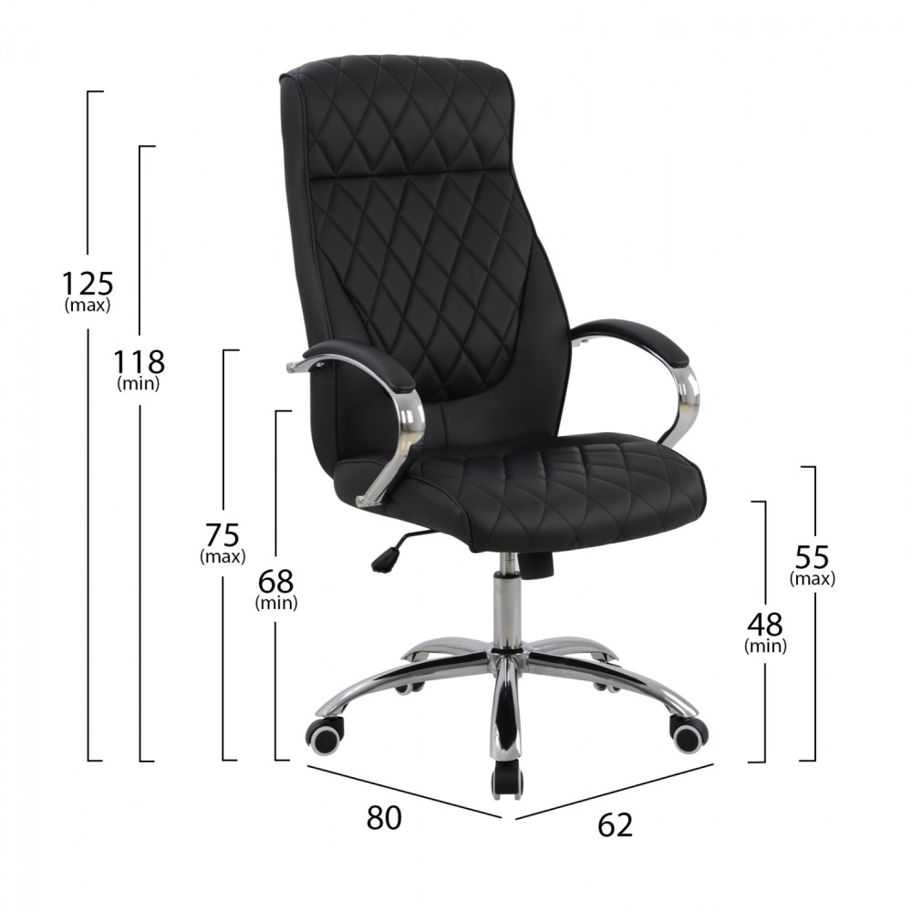 ΚΑΡΕΚΛΑ ΓΡΑΦΕΙΟΥ SHALY HM1098.01 PU ΣΕ ΜΑΥΡΟ 62x80x125Υεκ