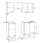 ΣΥΝΘΕΣΗ ΚΟΥΖΙΝΑΣ MAURICE ΜΕΛΑΜΙΝΗ SONAMA-ΛΕΥΚΟ HM2441 180x29,2-46