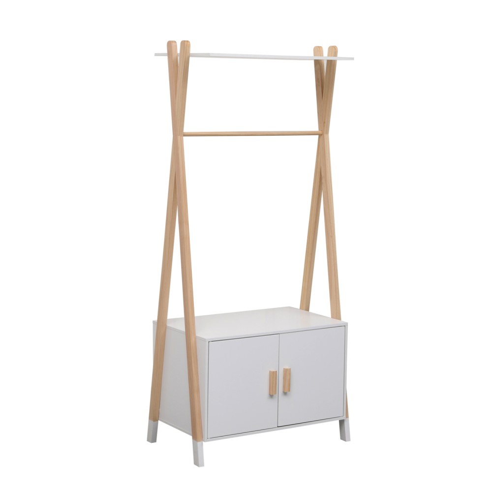 ΚΡΕΜΑΣΤΡΑ ΠΑΙΔΙΚH ΜΕ ΝΤΟΥΛΑΠΙ PASCHAL HM2495.03 ΜΕΛΑΜΙΝΗ-ΞΥΛΟ ΠΕΥΚΟΥ 76x44x170Υεκ