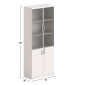 ΒΙΒΛΙΟΘΗΚΗ NEWLINE HM18281 ΜΕΛΑΜΙΝΗ ΕΚΡΟΥ & ΚΑΦΕ--ΓΥΑΛΙ 80x40x200Υεκ.