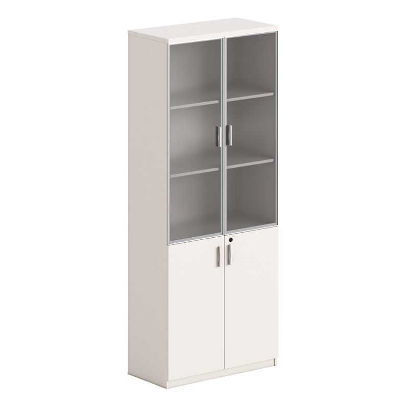 ΒΙΒΛΙΟΘΗΚΗ NEWLINE HM18281 ΜΕΛΑΜΙΝΗ ΕΚΡΟΥ & ΚΑΦΕ--ΓΥΑΛΙ 80x40x200Υεκ.