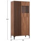 ΒΙΤΡΙΝΑ ΣΕΙΡΑ HARRY HM18011.01 ΜΕΛΑΜΙΝΗ ΣΚΟΥΡΟ ΦΥΣΙΚΟ ΞΥΛΟΥ-ΜΑΥΡΟ 90x40x185Υεκ.