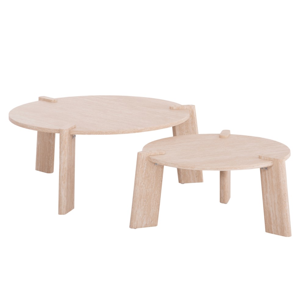 ΣΕΤ 2ΤΜΧ ΤΡΑΠΕΖΙΑ ΣΑΛΟΝΙΟΥ EQUIL HM9943.01 MDF ΜΕ ΜΕΛΑΜΙΝΗ-ΦΥΣΙΚΟ 66x66εκ + 87x87εκ