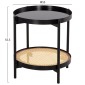 ΒΟΗΘΗΤΙΚΟ ΤΡΑΠΕΖΙ SEITZ HM18031 ΓΥΑΛΙ TOP-ΜΕΤΑΛΛΟ-RATTAN ΣΕ ΦΥΣΙΚΟ Φ50x56Υεκ.