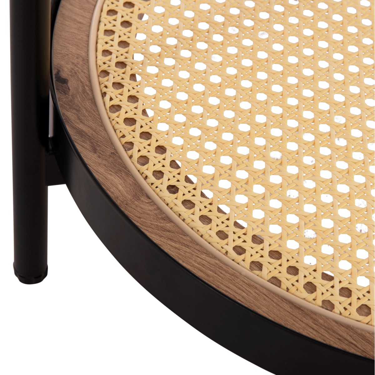 ΒΟΗΘΗΤΙΚΟ ΤΡΑΠΕΖΙ SEITZ HM18031 ΓΥΑΛΙ TOP-ΜΕΤΑΛΛΟ-RATTAN ΣΕ ΦΥΣΙΚΟ Φ50x56Υεκ.