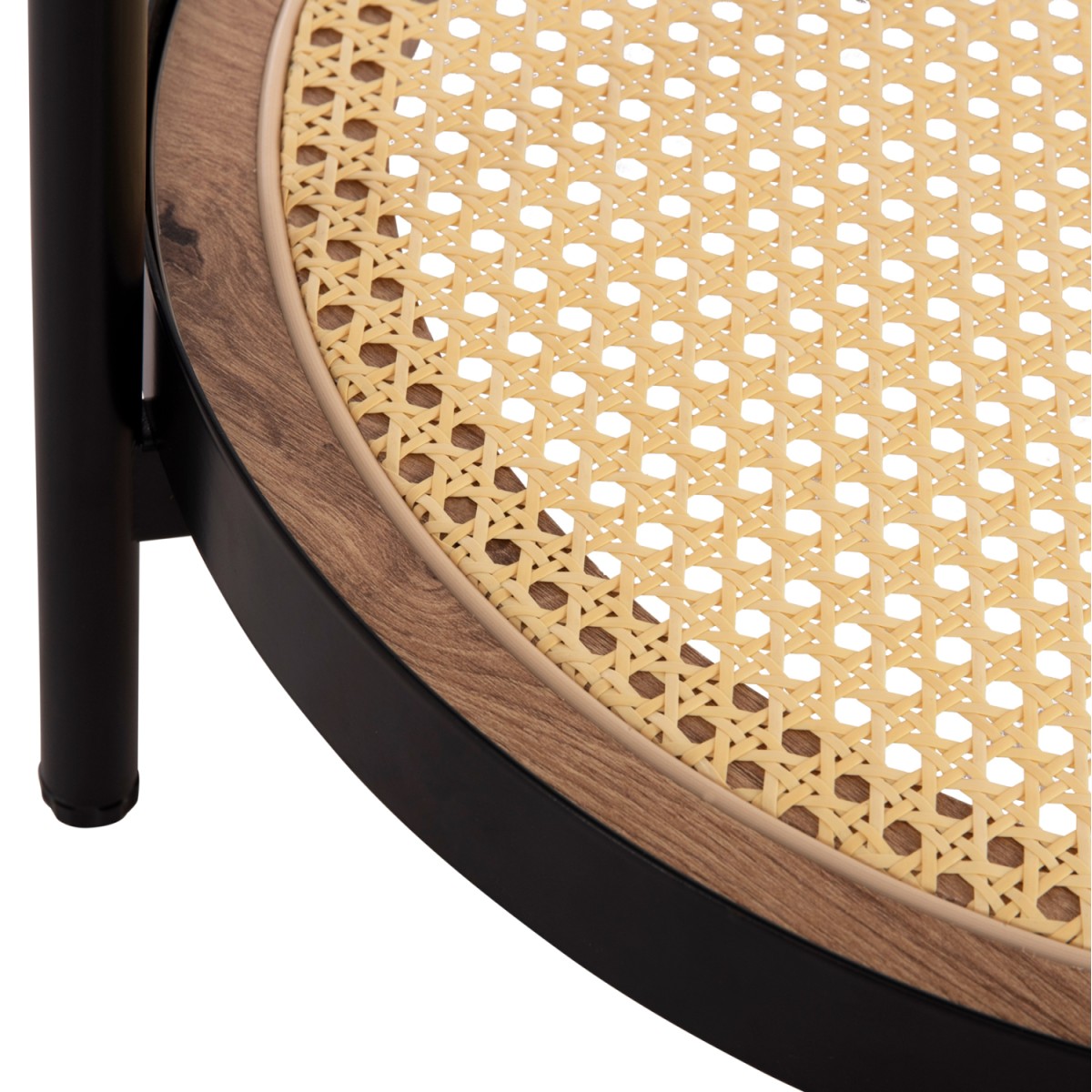 ΒΟΗΘΗΤΙΚΟ ΤΡΑΠΕΖΙ SEITZ HM18031 ΓΥΑΛΙ TOP-ΜΕΤΑΛΛΟ-RATTAN ΣΕ ΦΥΣΙΚΟ Φ50x56Υεκ.