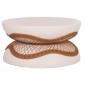 ΤΡΑΠΕΖΙ ΣΑΛΟΝΙΟΥ ANNA HM18157.02 FIBER CEMENT ΛΕΥΚΟ-ΦΥΣΙΚΟ RATTAN--Φ92x44.5Υεκ