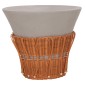 ΤΡΑΠΕΖΙ ΣΑΛΟΝΙΟΥ PERRAL HM18164.03L FIBER CEMENT ΓΚΡΙ-ΦΥΣΙΚΟ RATTAN--Φ55x45Υεκ