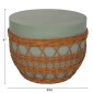 ΤΡΑΠΕΖΙ ΣΑΛΟΝΙΟΥ VILHENA HM18165 FIBER CEMENT ΠΡΑΣΙΝΟ-RATTAN ΦΥΣΙΚΟ Φ56x47Υεκ.