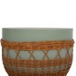 ΤΡΑΠΕΖΙ ΣΑΛΟΝΙΟΥ VILHENA HM18165 FIBER CEMENT ΠΡΑΣΙΝΟ-RATTAN ΦΥΣΙΚΟ Φ56x47Υεκ.